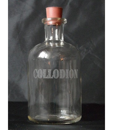 Glass bottle with rubber stopper 250 ml - collodion