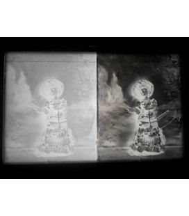 LEFT: Standard ambrotype / RIGHT: after intensifying (already as negative)